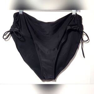 Elegant Black High-Waisted Bikini Bottom-Size 2XL